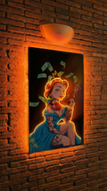 Cuadro Neón LED Street Art - "The Rebel Princess" | Wall Art Exclusivo