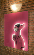 Cuadro Neón LED "Pantera Rosa Swag" - Estilo Streetwear & Chill | Wall Art Pieza de Colección