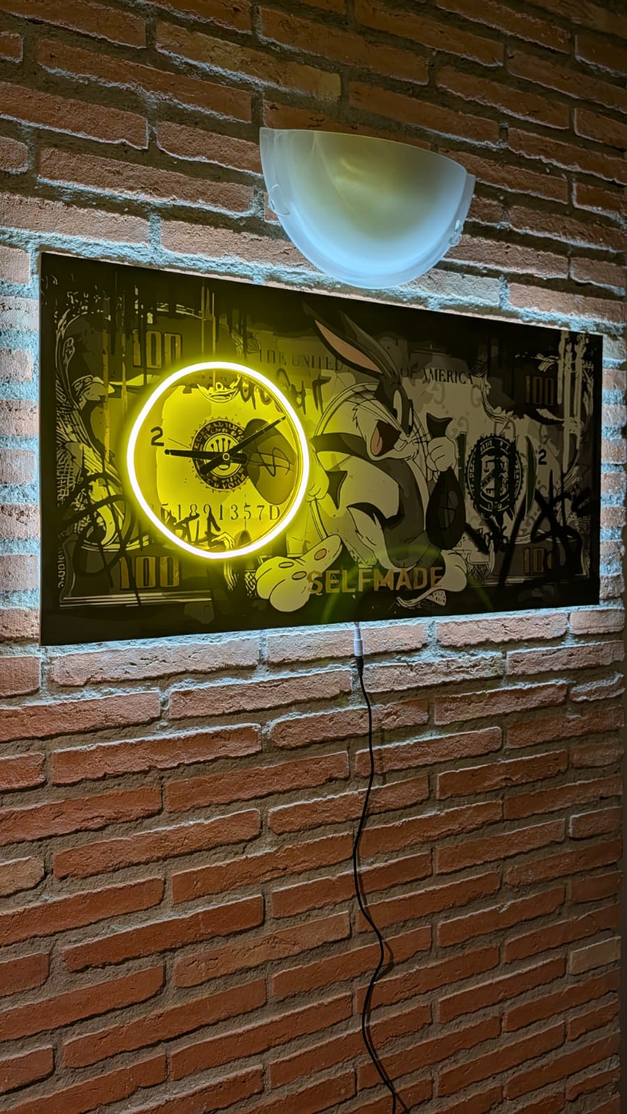 Cuadro Neón LED de Bugs Bunny "Selfmade" | Wall Art Pro