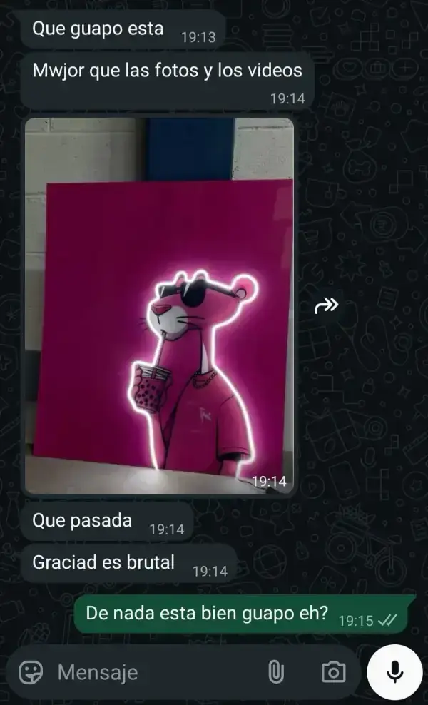 Testimonio real cliente · Cuadro neón LED personalizado · 1 de diciembre, 2025